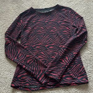 Zara Red and Black Tiger Print Top